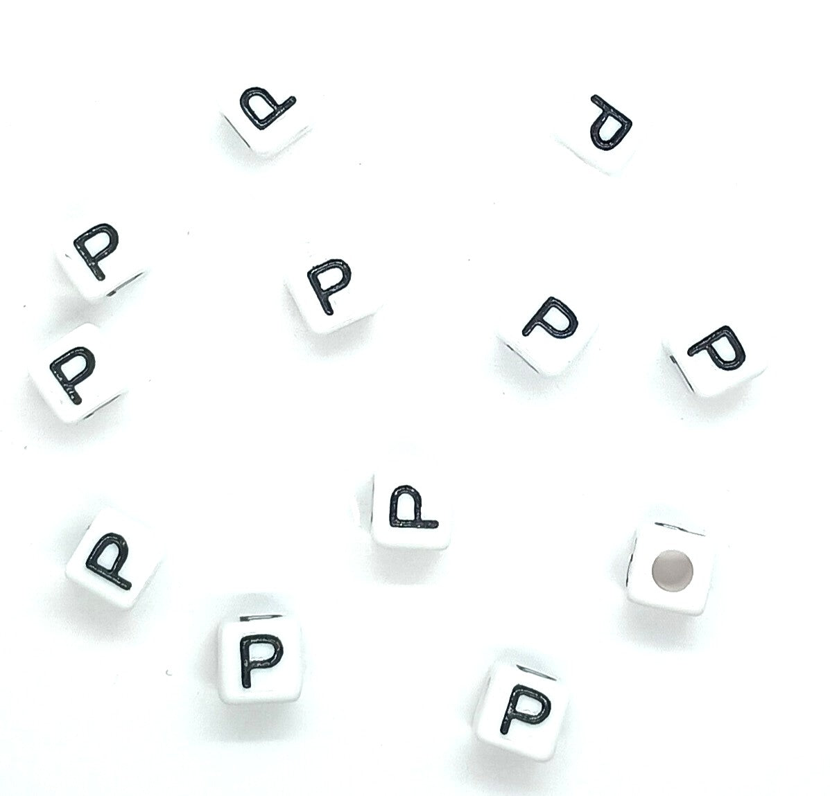 250 x 8mm white cube single & mixed alphabets / letters acrylic beads