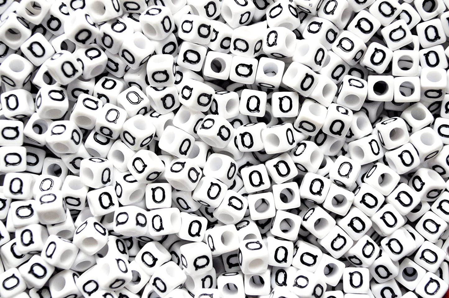 250 x 8mm white cube single & mixed alphabets / letters acrylic beads