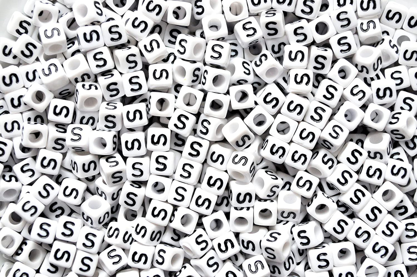 250 x 8mm white cube single & mixed alphabets / letters acrylic beads