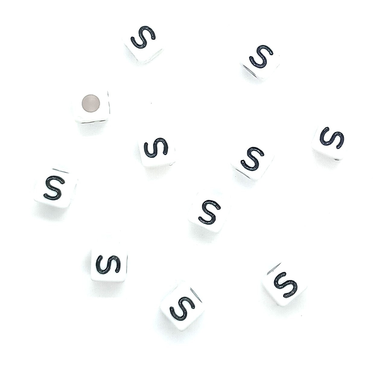 250 x 8mm white cube single & mixed alphabets / letters acrylic beads