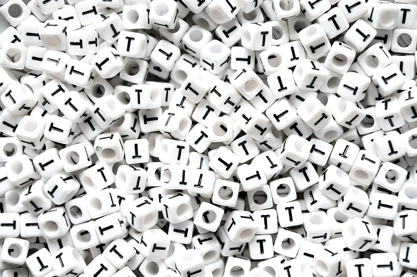 250 x 8mm white cube single & mixed alphabets / letters acrylic beads