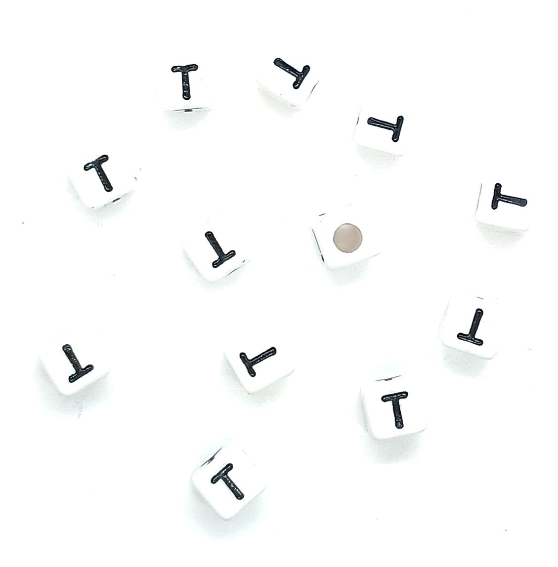 250 x 8mm white cube single & mixed alphabets / letters acrylic beads