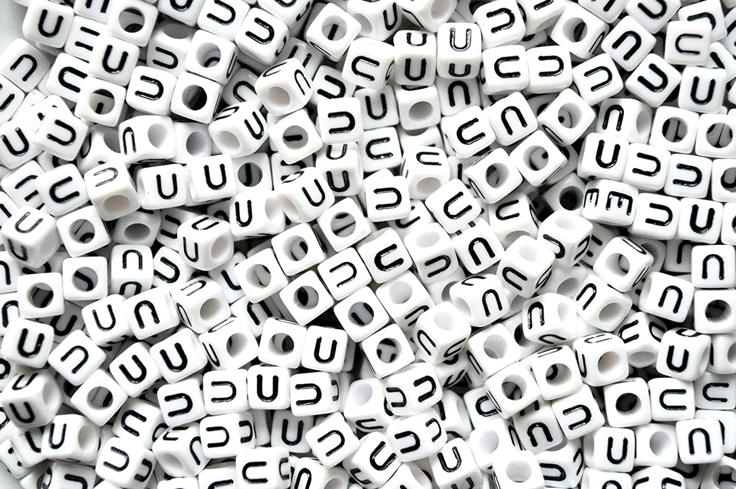250 x 8mm white cube single & mixed alphabets / letters acrylic beads