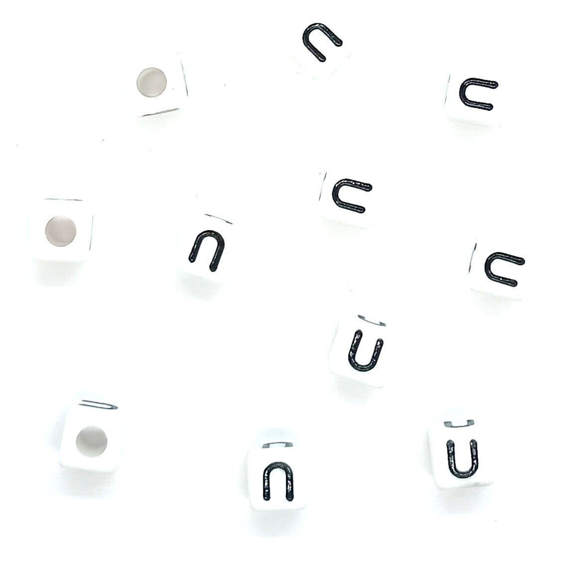 250 x 8mm white cube single & mixed alphabets / letters acrylic beads