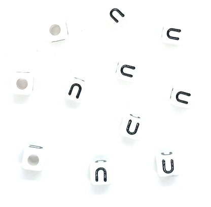 250 x 8mm white cube single & mixed alphabets / letters acrylic beads