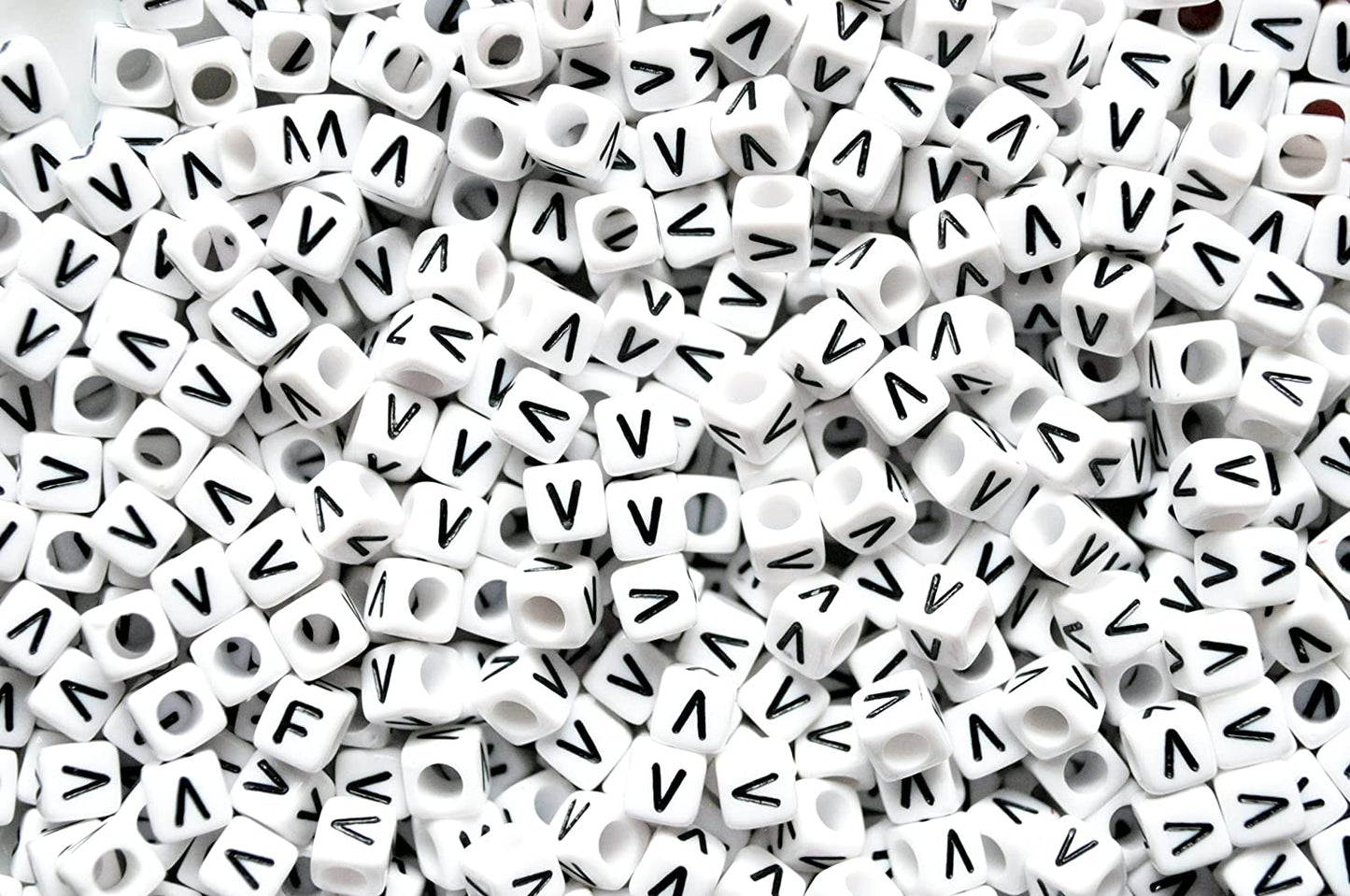 250 x 8mm white cube single & mixed alphabets / letters acrylic beads
