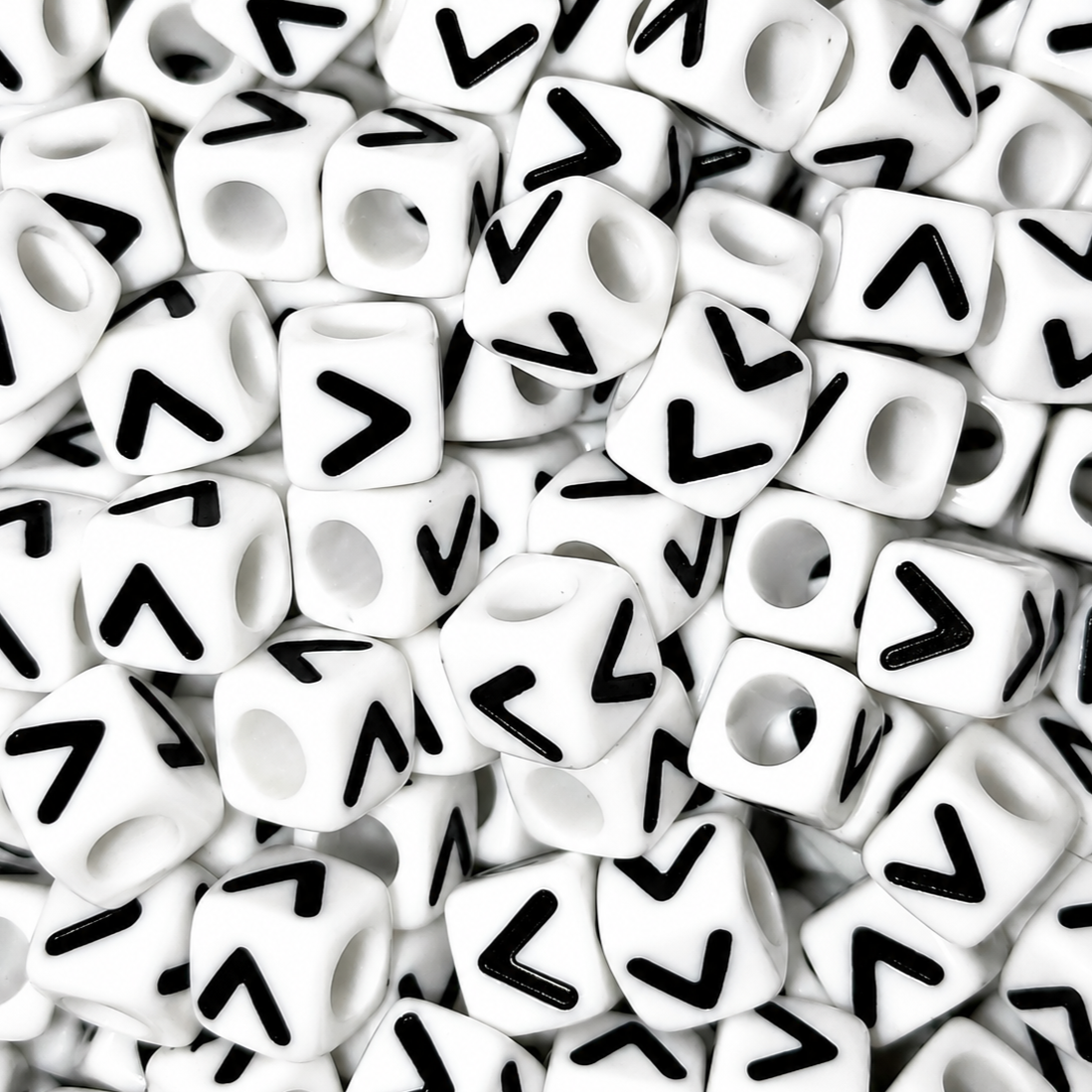 7mm White Cube Acrylic Alphabet Beads - Single Letters