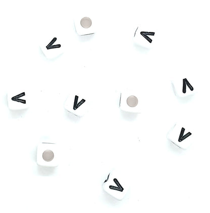 250 x 8mm white cube single & mixed alphabets / letters acrylic beads