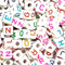 10mm White Cube Acrylic Alphabets Beads - Colourful Mixed Letters