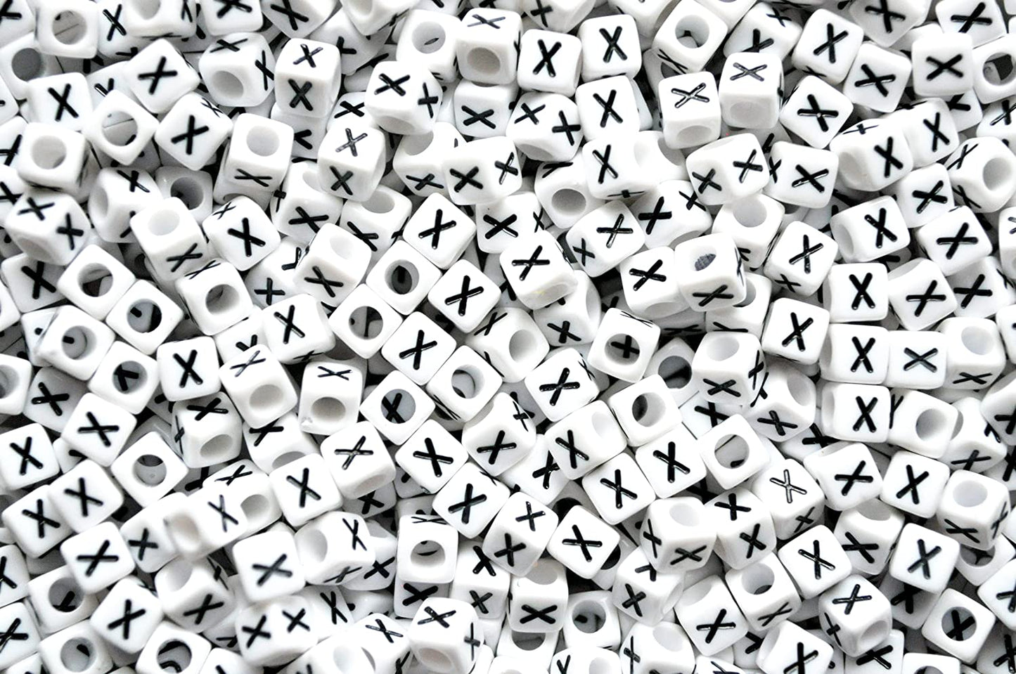 250 x 8mm white cube single & mixed alphabets / letters acrylic beads