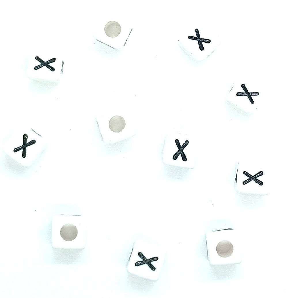 250 x 8mm white cube single & mixed alphabets / letters acrylic beads