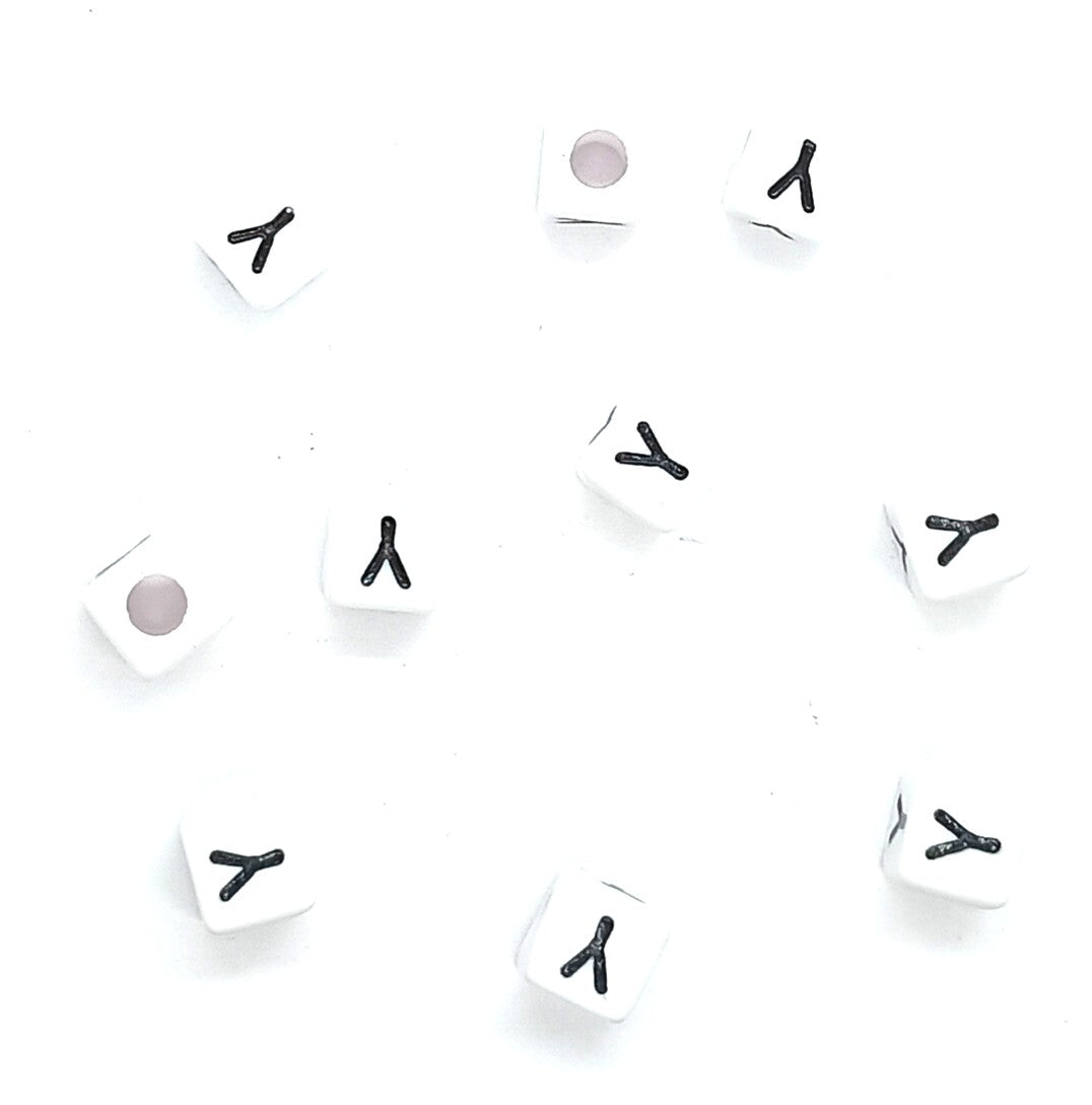 250 x 8mm white cube single & mixed alphabets / letters acrylic beads