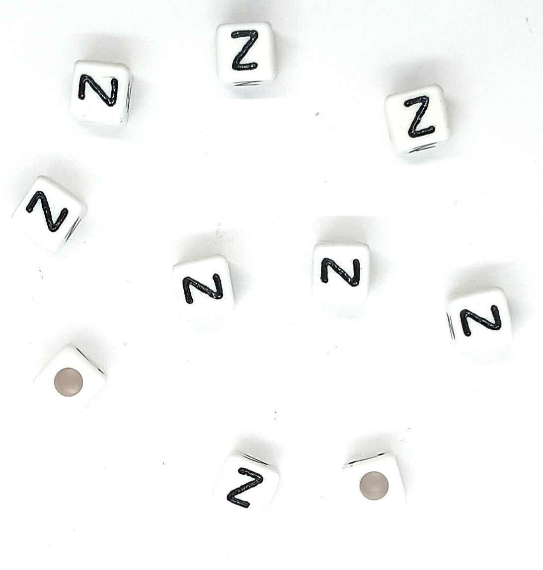 250 x 8mm white cube single & mixed alphabets / letters acrylic beads