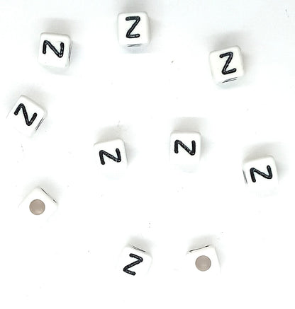 250 x 8mm white cube single & mixed alphabets / letters acrylic beads