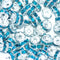 8mm Aqua Rhinestone Rondelle Spacer Beads - Silver Plated