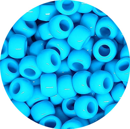 9x6mm opaque Pony Beads - Blue