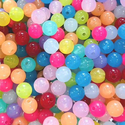 8mm Acrylic Round Jelly Beads