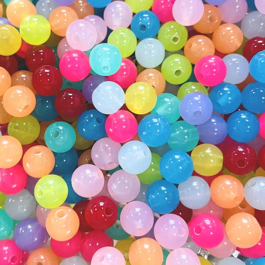 8mm Acrylic Round Jelly Beads