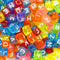 10mm Translucent Cube Acrylic Alphabet Beads - Multicoloured