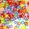 6mm Translucent Cube Acrylic Alphabet Beads - Multicoloured