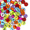 7mm Flat Round Acrylic Alphabet Beads - Multicoloured