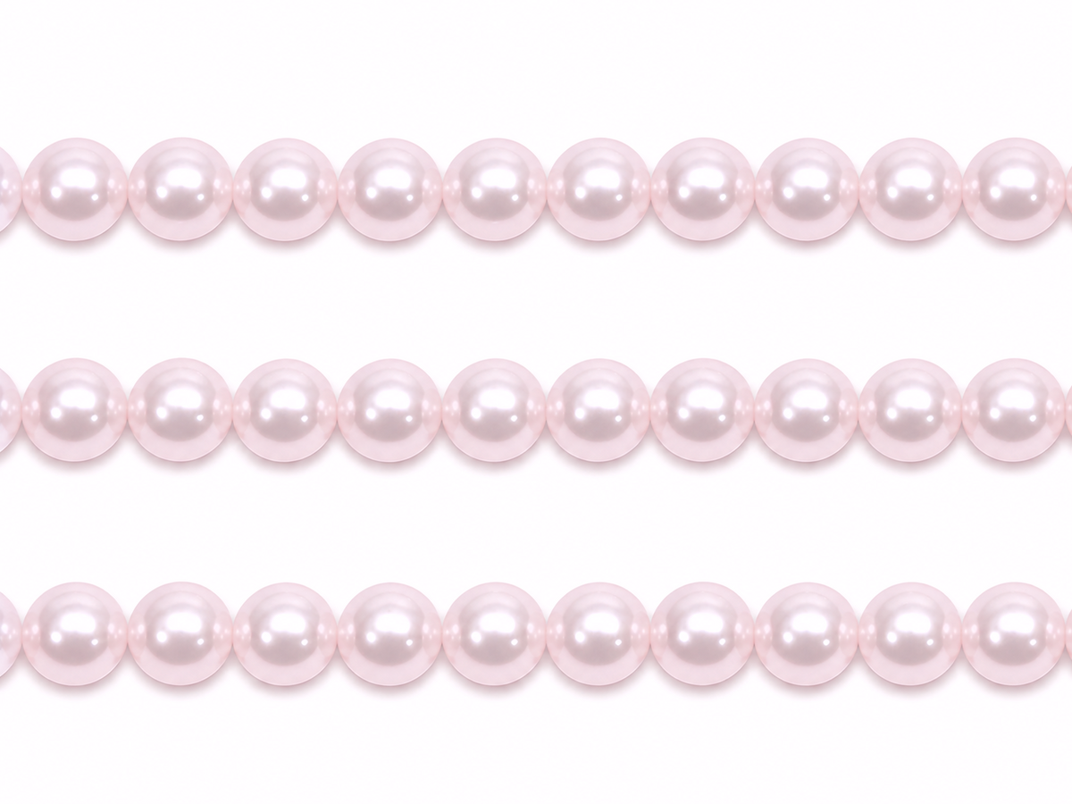 Pink Round Glass Pearl Beads -  6mm, 8mm