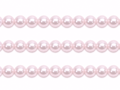 Pink Round Glass Pearl Beads -  6mm, 8mm