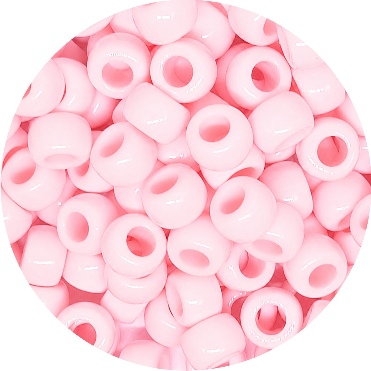9x6mm Opaque Pony Beads - Baby Pink