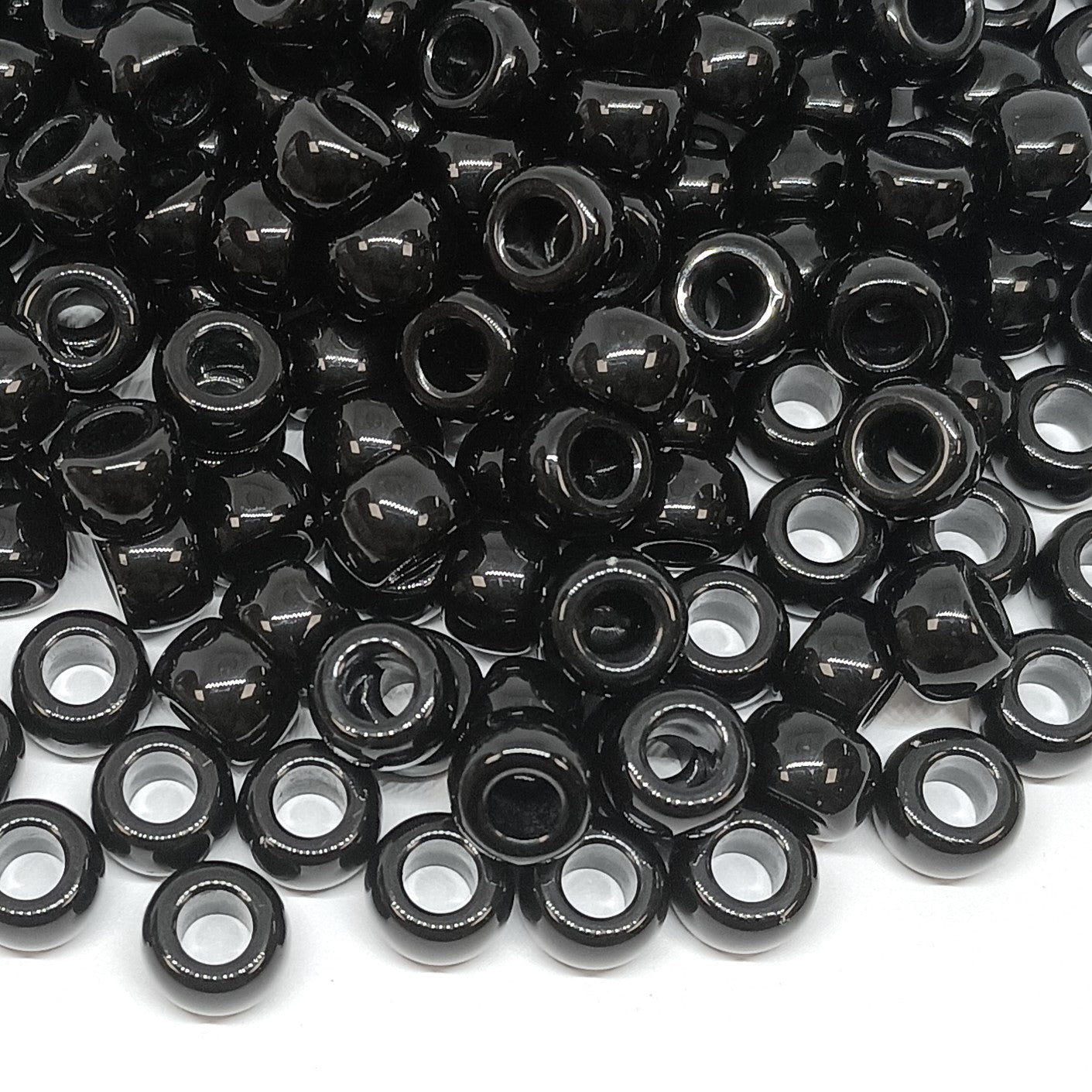 9x6mm opaque Pony Beads - Black