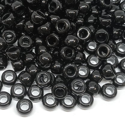 9x6mm opaque Pony Beads - Black
