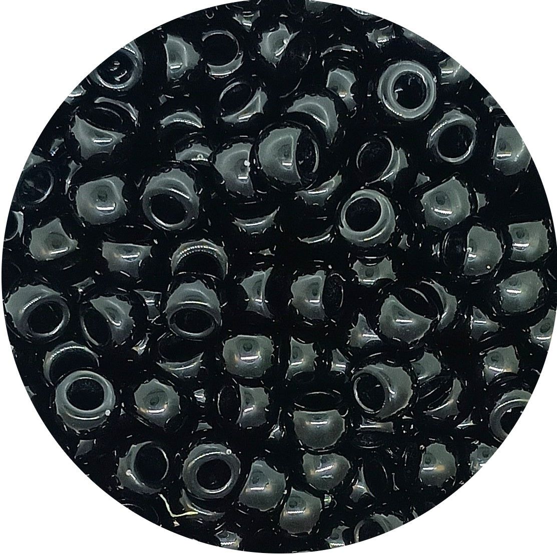 9x6mm opaque Pony Beads - Black