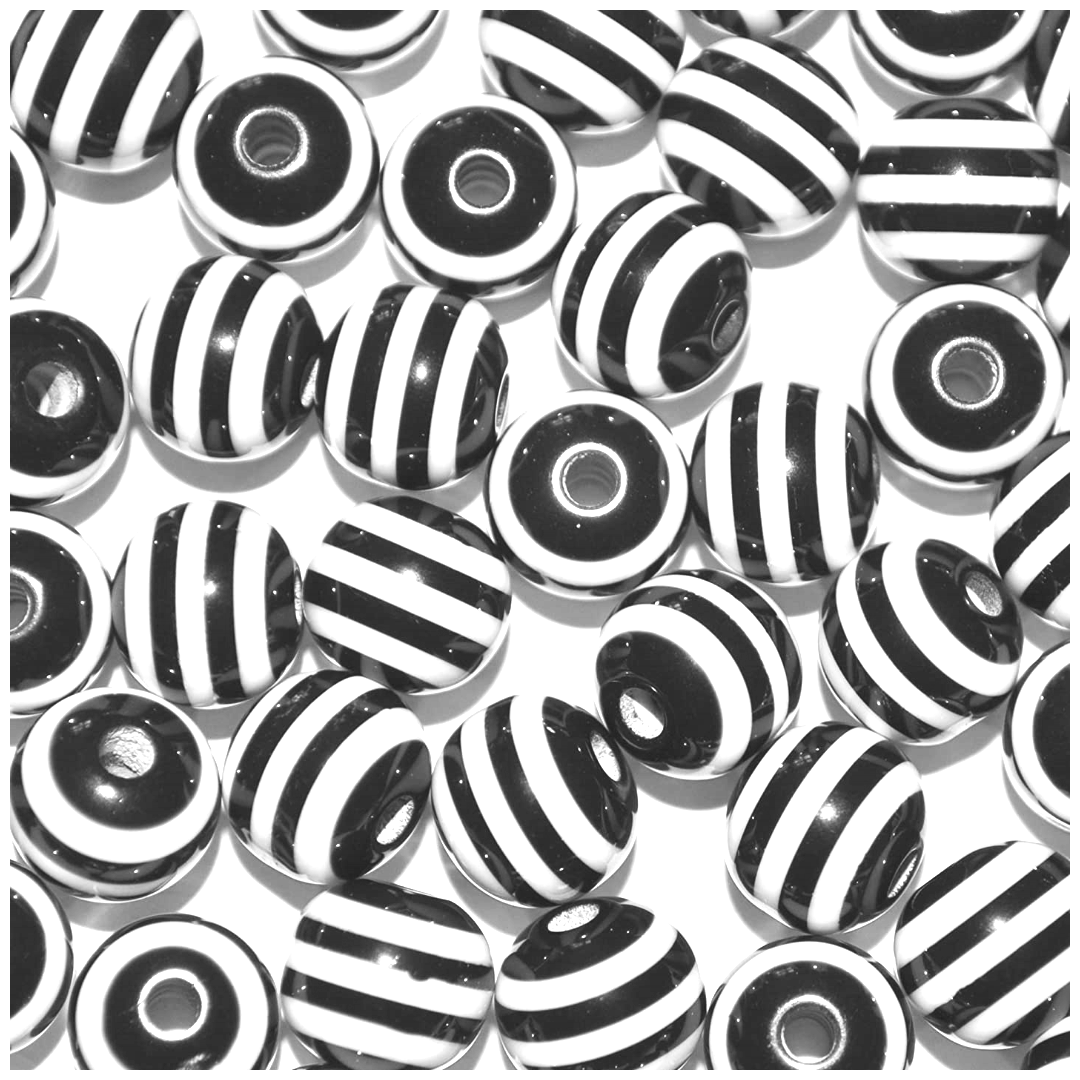 8mm Solid Colour Striped Round Resin Beads