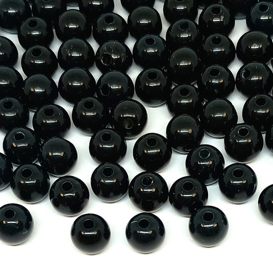 Black Opaque Round Acrylic Balls Beads 6mm - 30mm