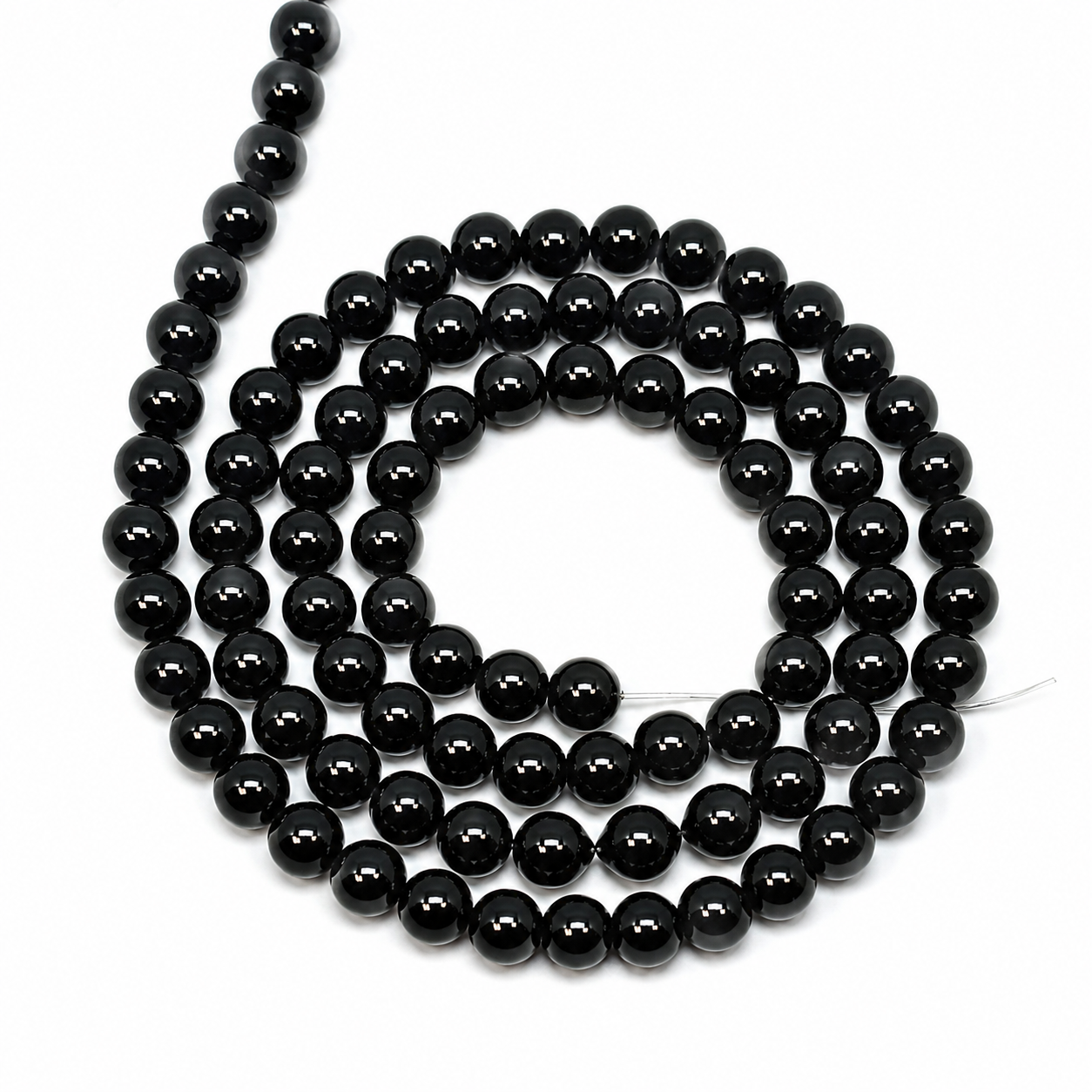 Black Round Glass Pearl Beads - 4mm, 6mm, 8mm