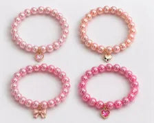 Pink Round Glass Pearl Beads -  6mm, 8mm