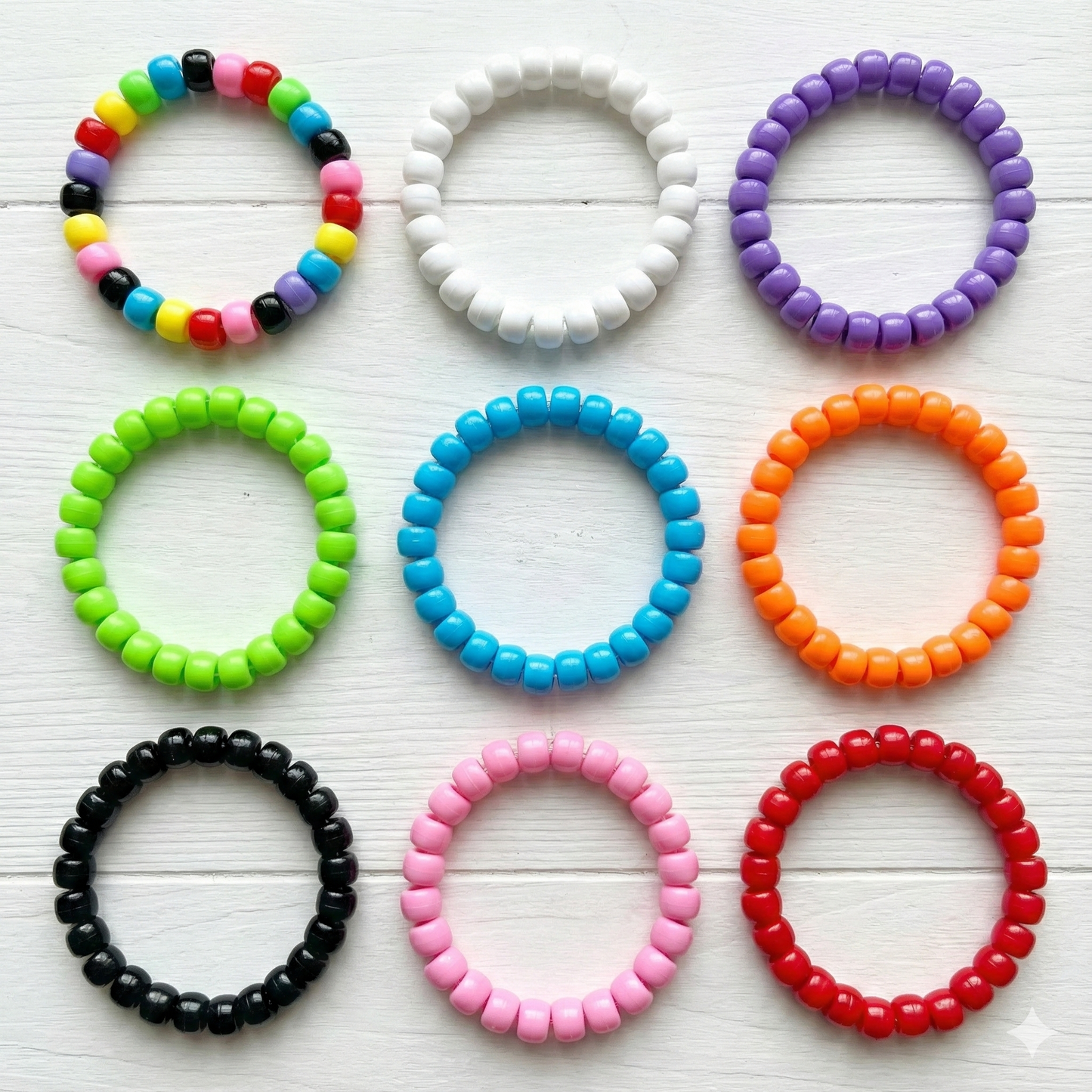 9x6mm opaque Pony Beads - Multicoloured