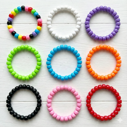9x6mm opaque Pony Beads - Multicoloured