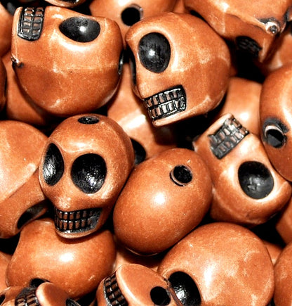 12mm Gothic Acrylic Skull Beads for Halloween DIY Craft