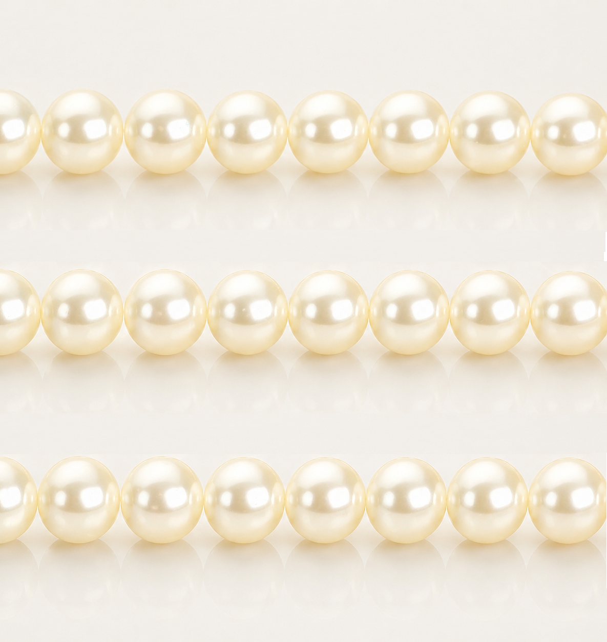Cream Round Glass Pearl Beads - 4mm, 6mm, 8mm, 10mm