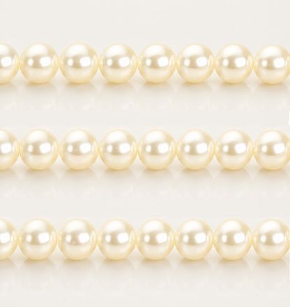 Cream Round Glass Pearl Beads - 4mm, 6mm, 8mm, 10mm