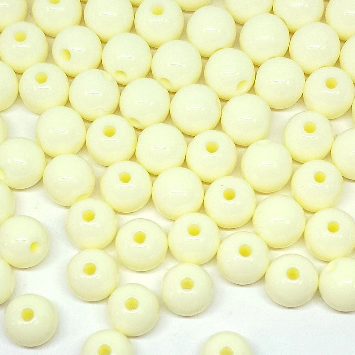 Cream Opaque Round Acrylic Balls Beads 6mm - 20mm