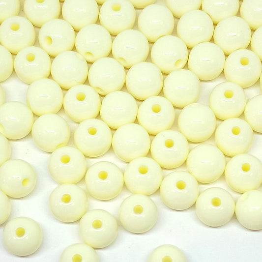 Cream Opaque Round Acrylic Balls Beads 6mm - 20mm