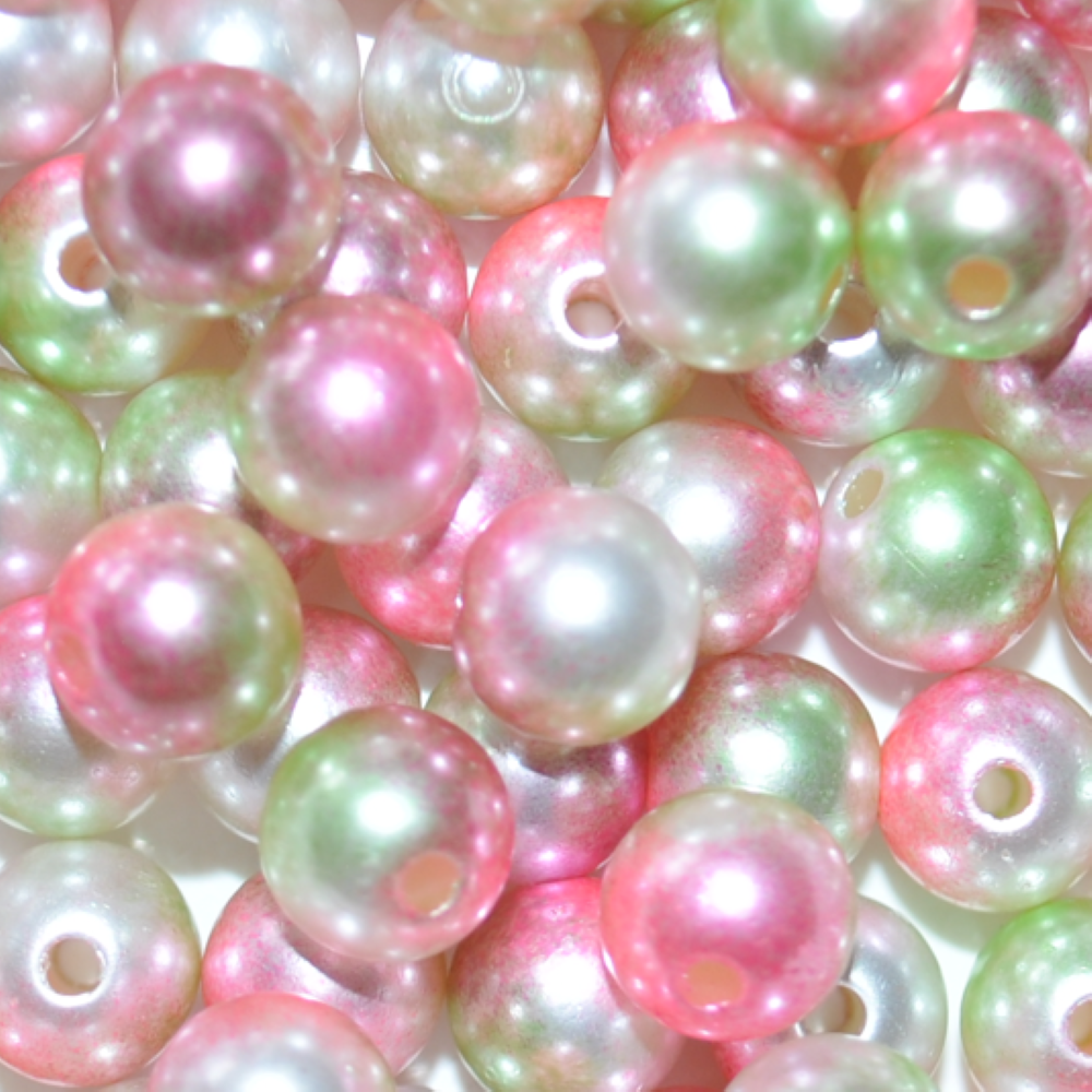 4mm Aurora Pearl Acrylic Beads, Iridescent Rainbow Pastel Craft Beads