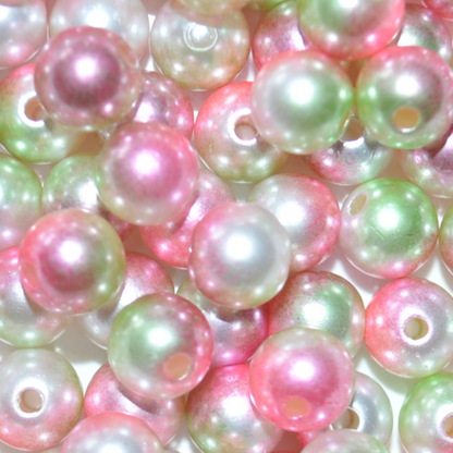 4mm Aurora Pearl Acrylic Beads, Iridescent Rainbow Pastel Craft Beads