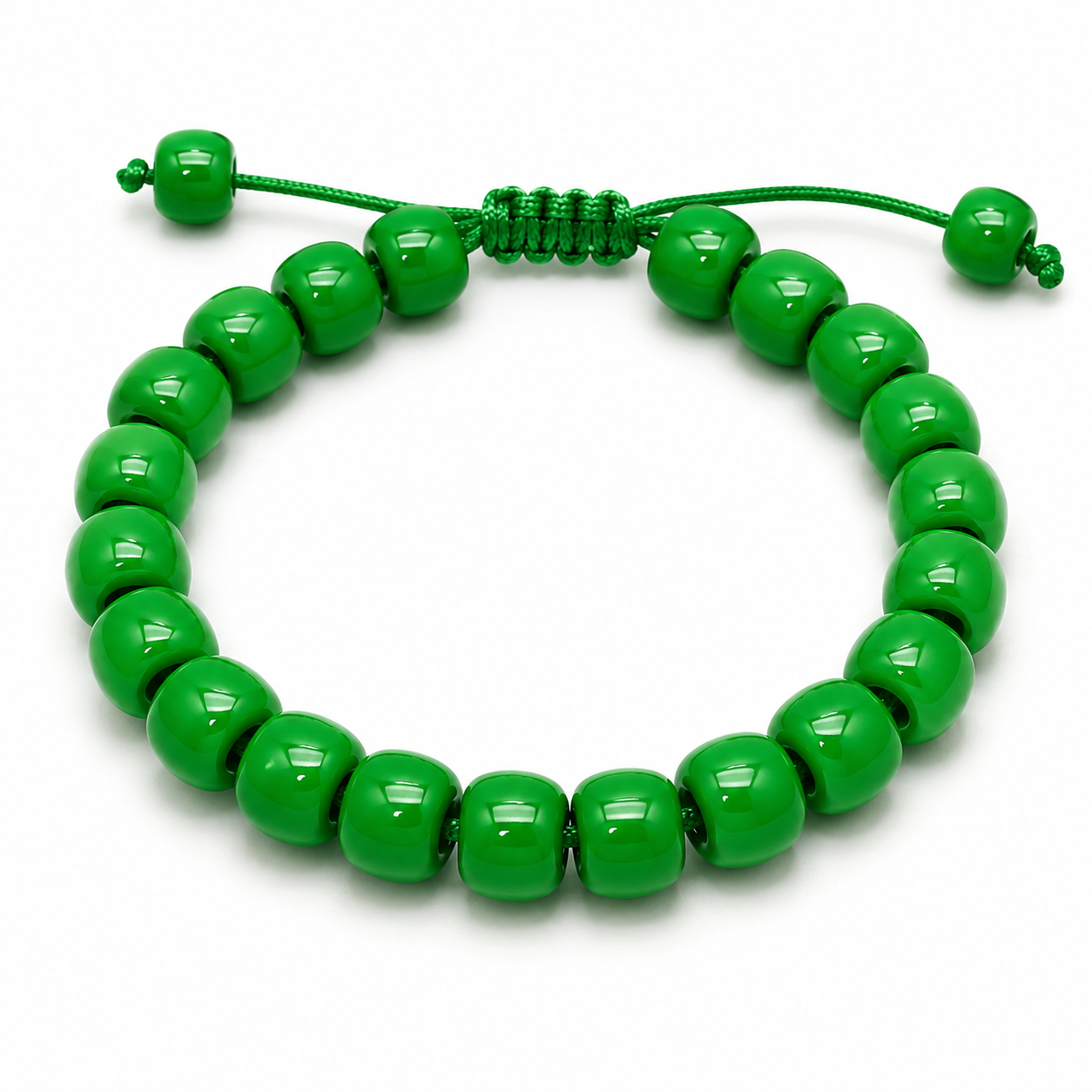 9x6mm Opaque Pony Beads - Dark Green