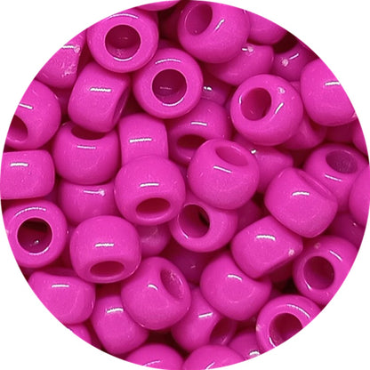 9x6mm opaque Pony Beads - Deep Pink