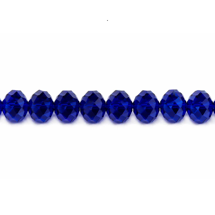 Dark Blue Faceted Crystal Rondelle Beads