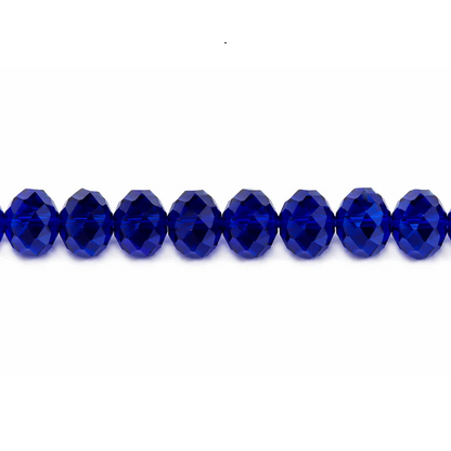 Dark Blue Faceted Crystal Rondelle Beads