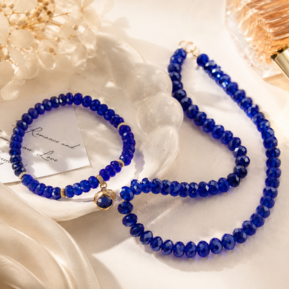 Dark Blue Faceted Crystal Rondelle Beads