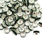 8mm Dark Green Rhinestone Rondelle Spacer Beads - Silver Plated